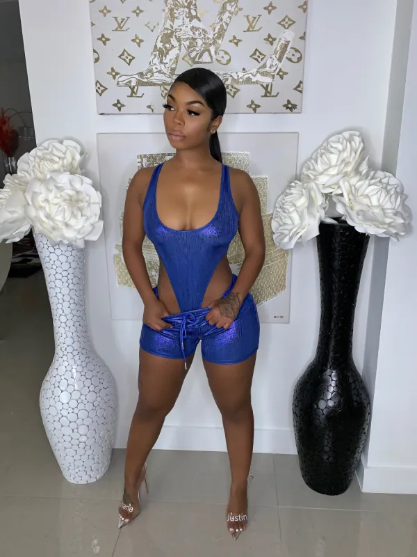 Chrome Bodysuit Blue sold by Shane Justin