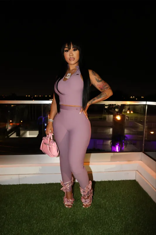 Ribbed Robin Leggings Purple sold by Shane Justin