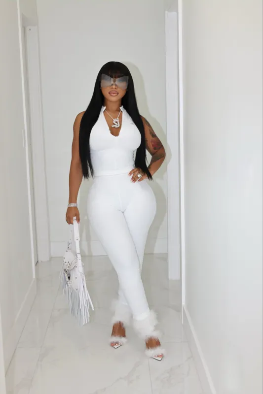 Ribbed Robin Leggings White sold by Shane Justin