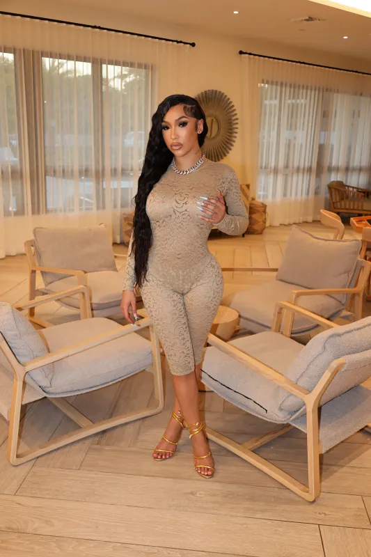 Nude Lace Jumpsuit sold by Shane Justin