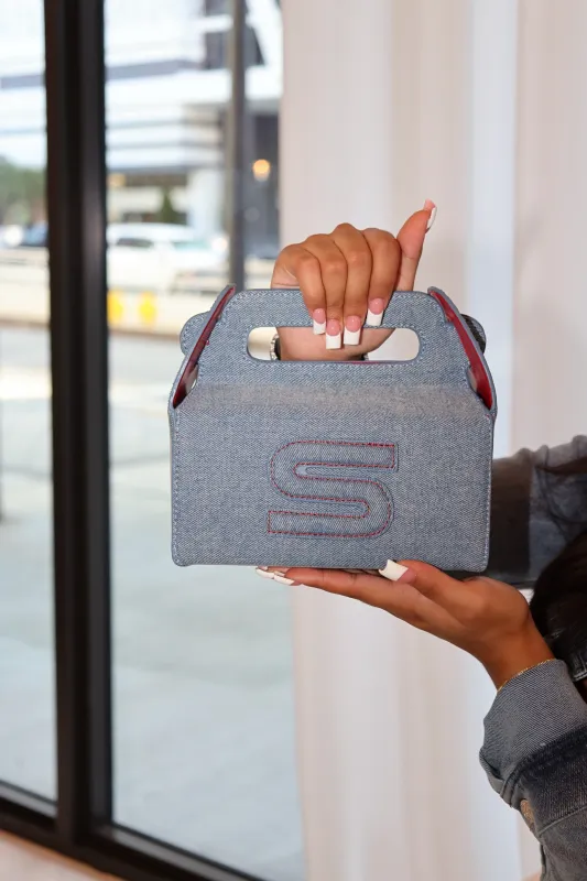 Denim Lunch Box Purse sold by Shane Justin