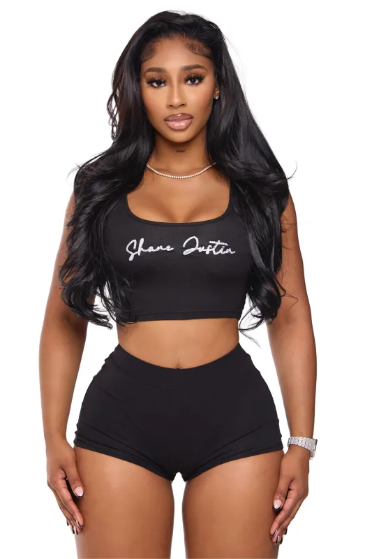 Signature Crop Tank Black sold by Shane Justin