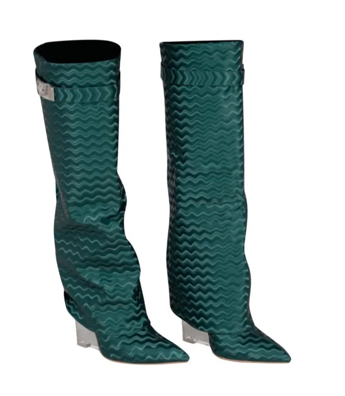 Wavy Boots Green sold by Shane Justin