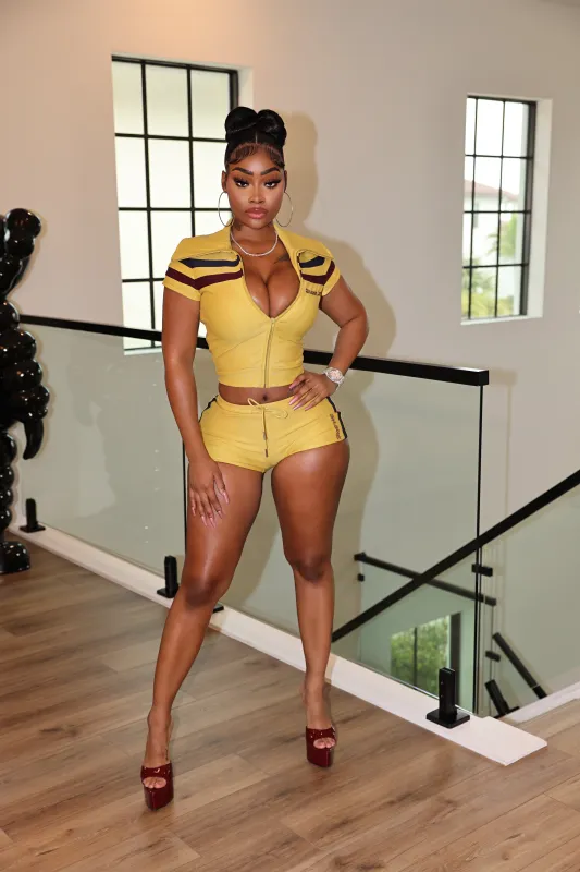 Fast Lane Short Set Yellow made by Shane Justin