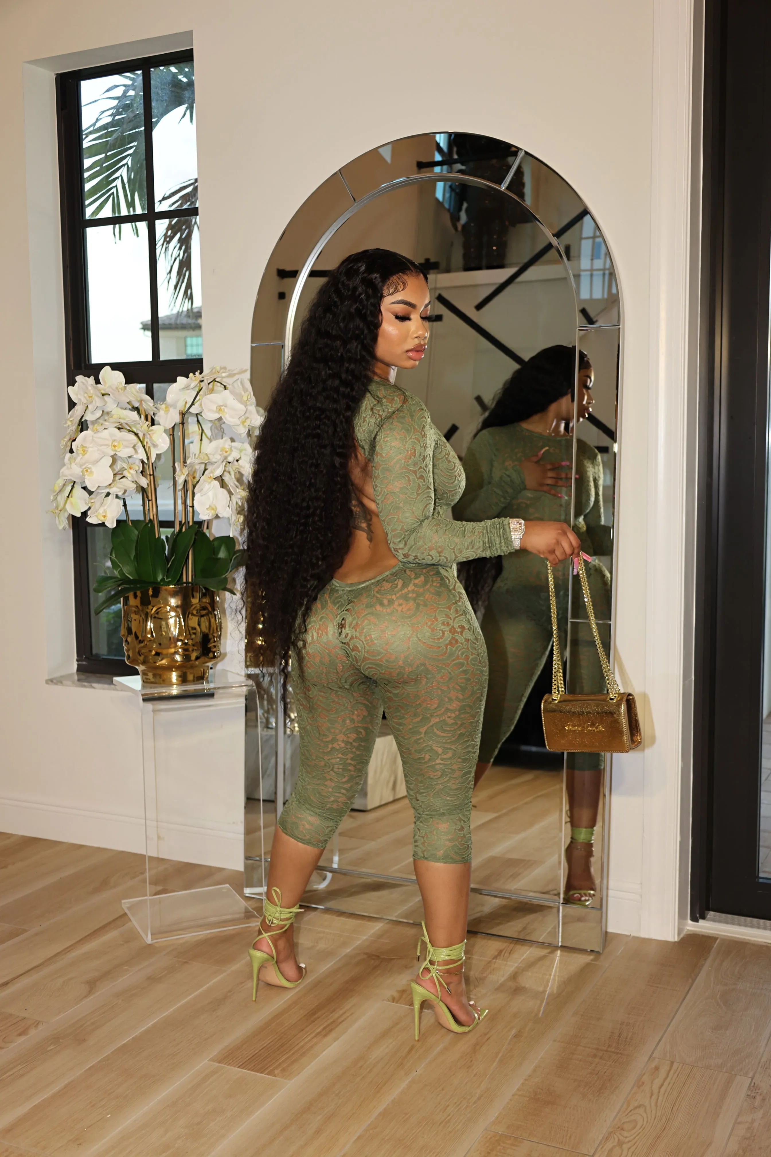 Sage Lace Jumpsuit sold by Shane Justin product image thumbnail 3