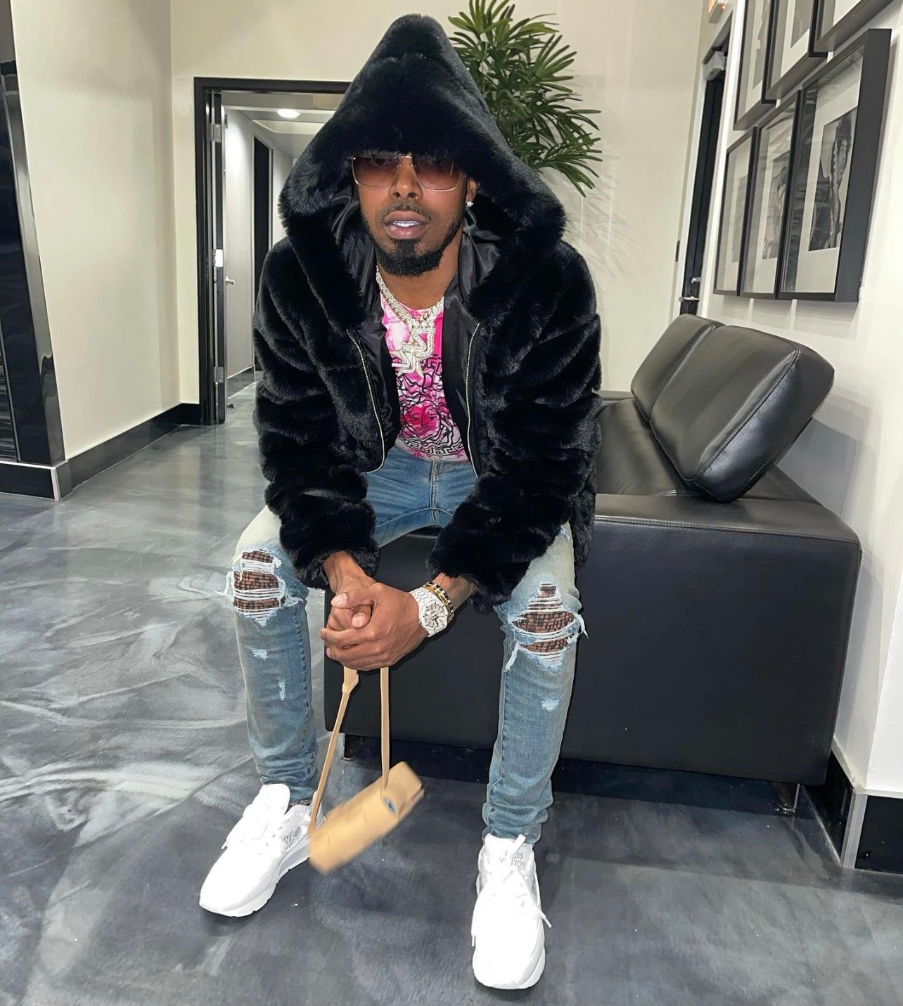 Unisex Fur Coat Black sold by Shane Justin product image thumbnail 4