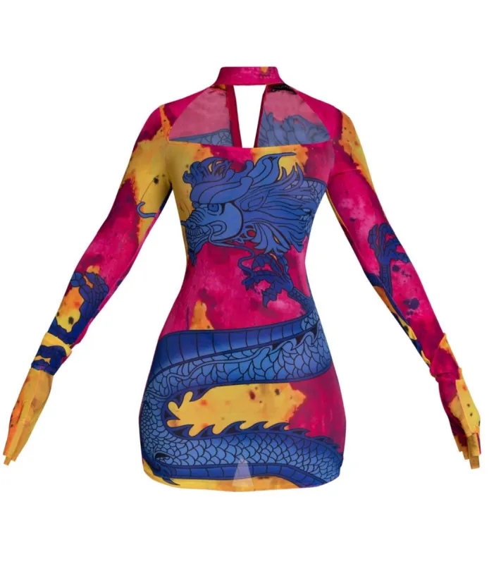 Dragon Hot Pink Mesh Dress sold by Shane Justin