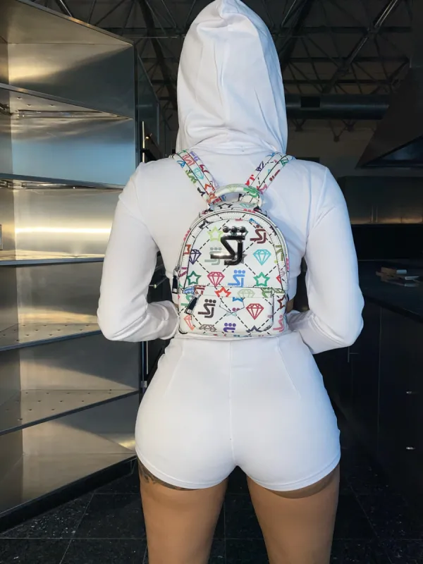 SJ Monogram Backpack White sold by Shane Justin