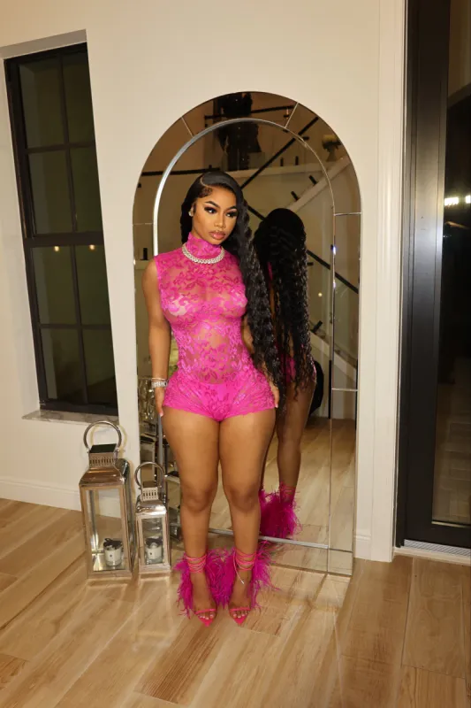 Lavish Lace Romper Pink sold by Shane Justin