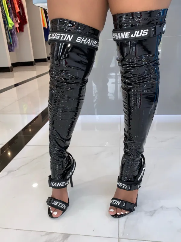 Gladiator Heels Black sold by Shane Justin