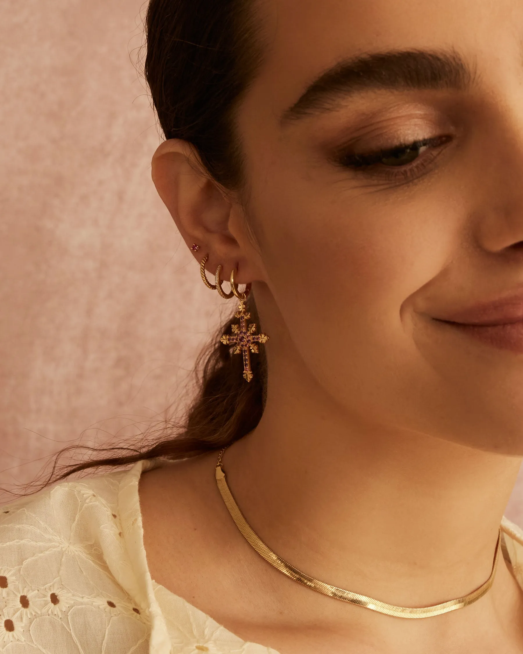 Sparkle Base Hoop Earrings Xxs sold by Apodemia product image thumbnail 4