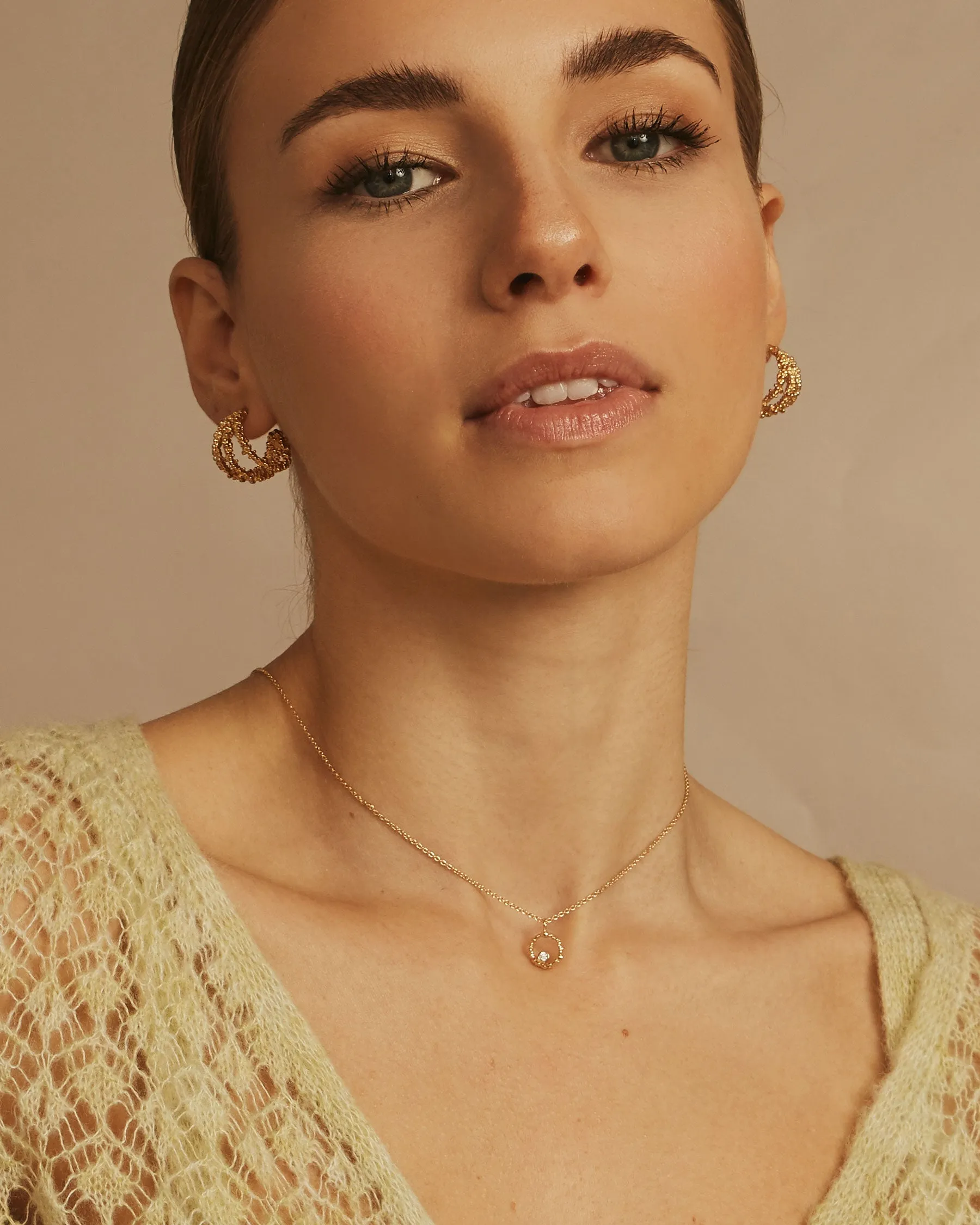 Triple Hoop Earrings Sand Dust sold by Apodemia product image thumbnail 3