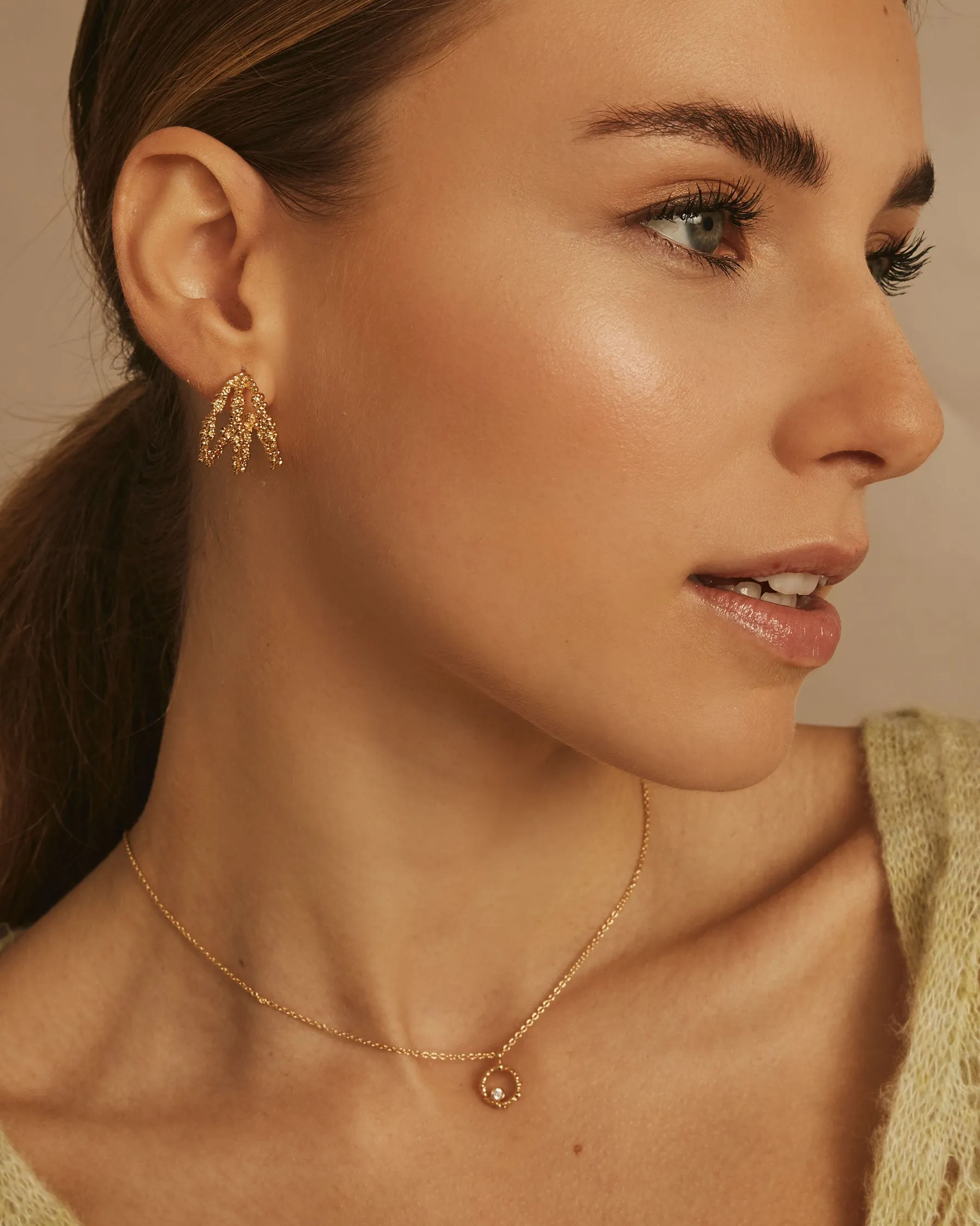 Triple Hoop Earrings Sand Dust sold by Apodemia product image thumbnail 2