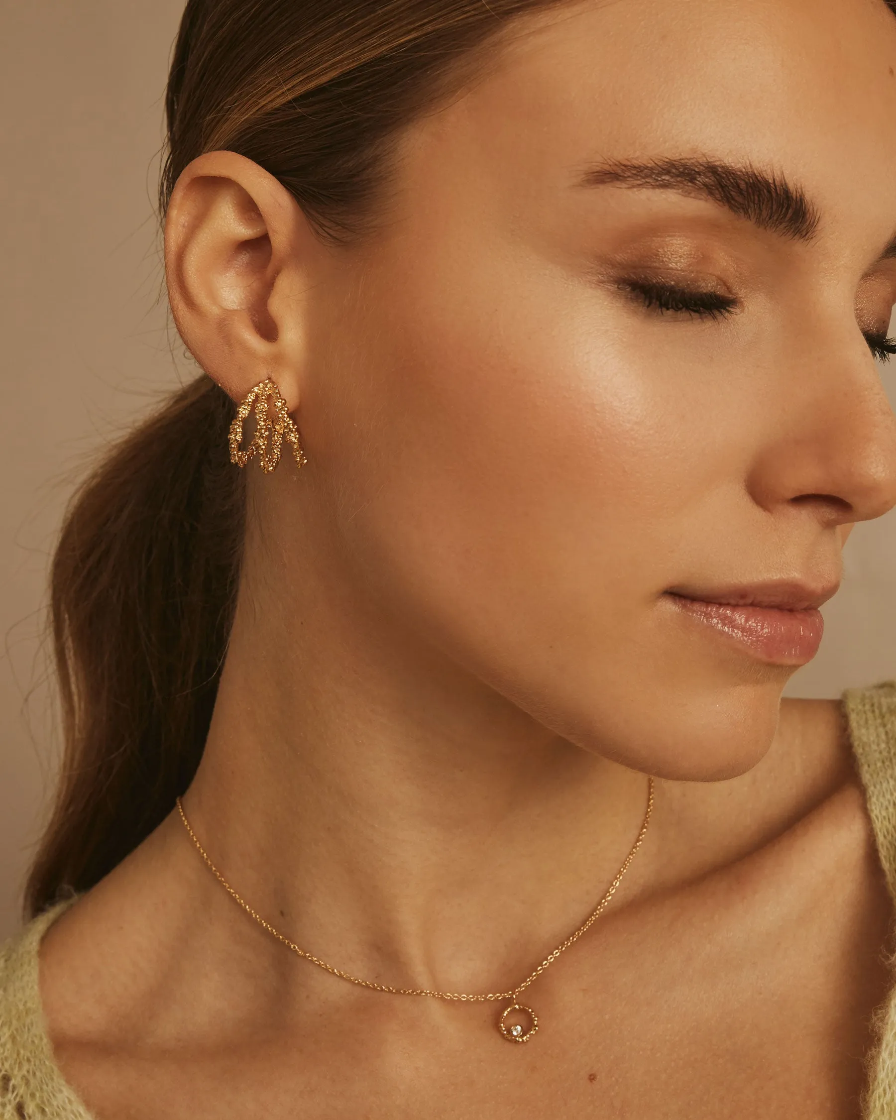 Triple Hoop Earrings Sand Dust sold by Apodemia product image thumbnail 4