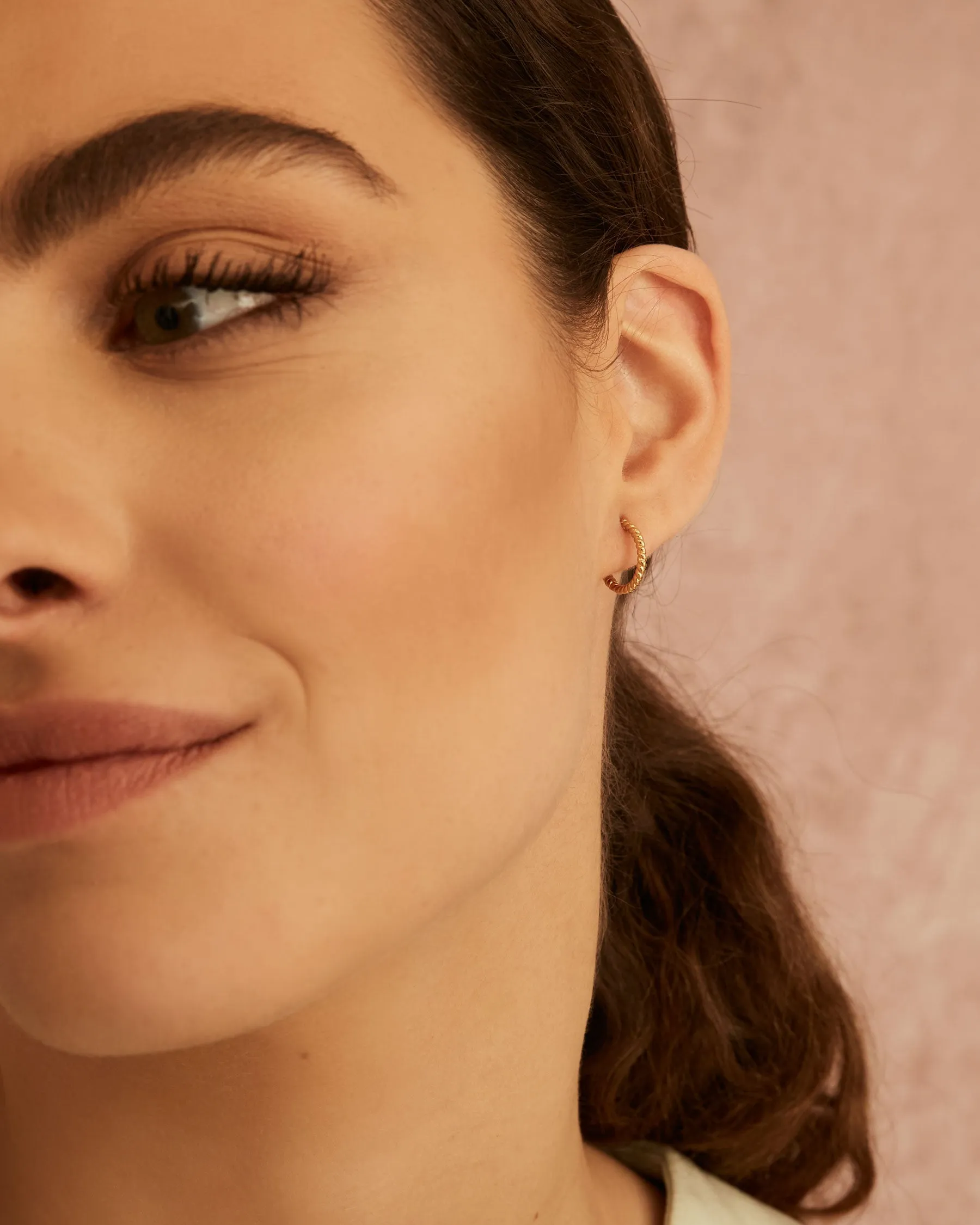 Twist Base Hoop Earrings sold by Apodemia product image thumbnail 4