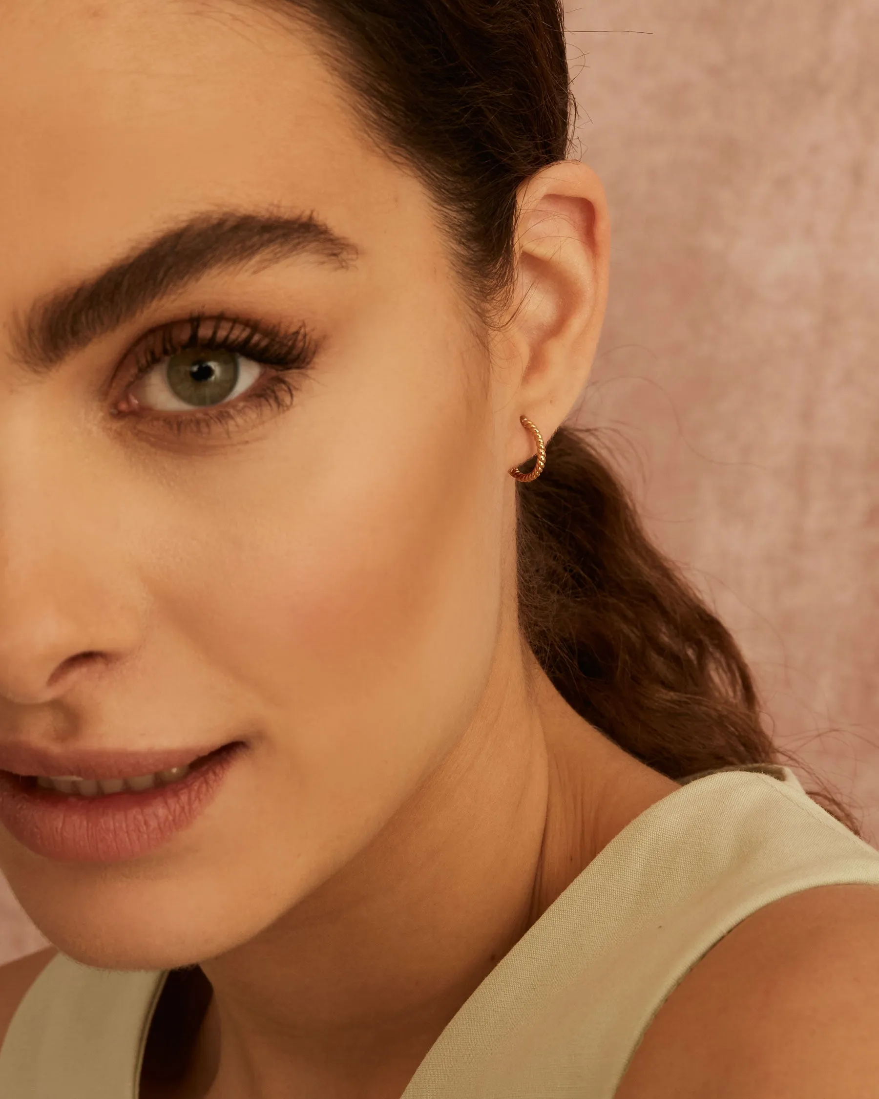 Twist Base Hoop Earrings sold by Apodemia product image thumbnail 3