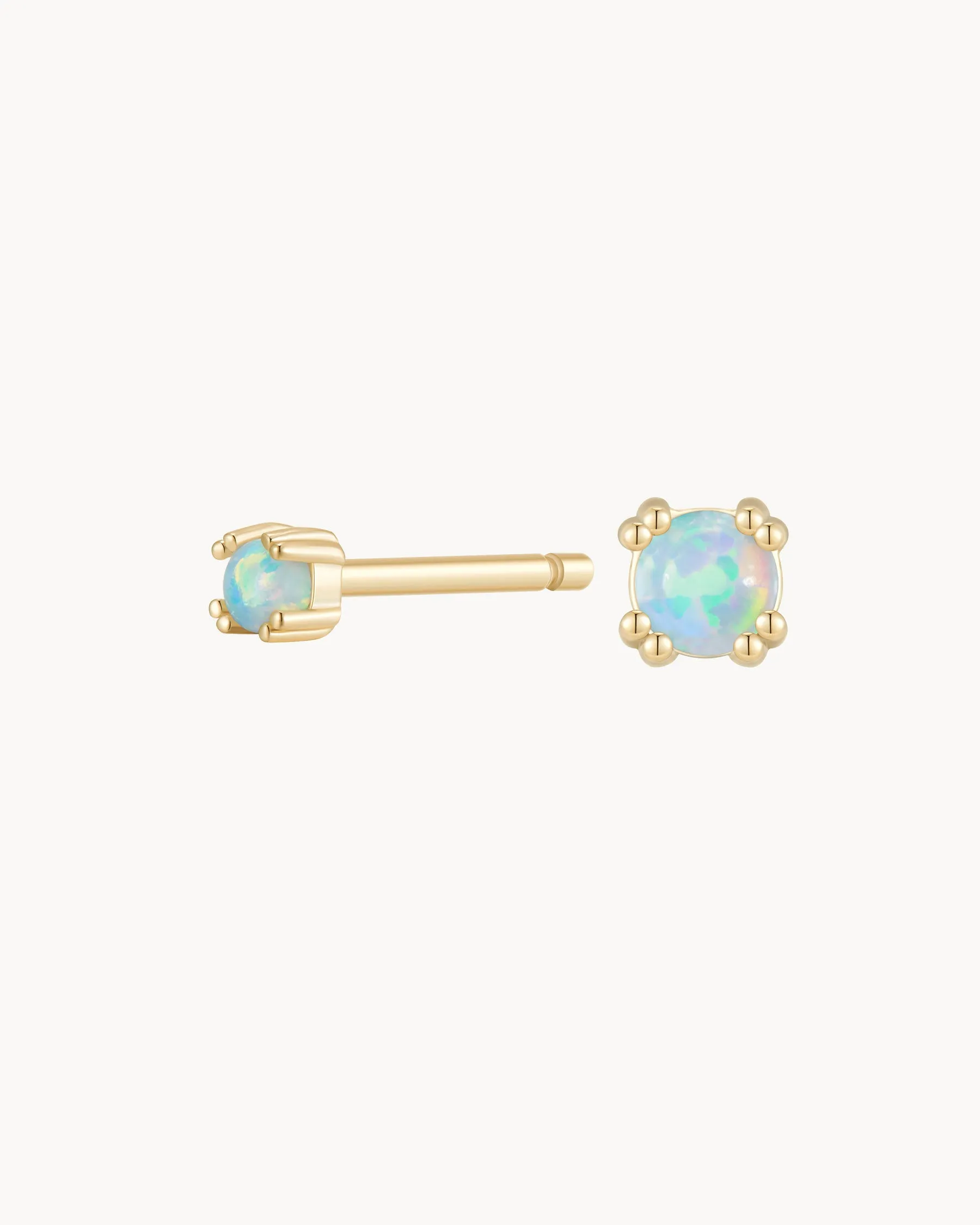 Mini Earrings : Opal : The Gray Box sold by Apodemia