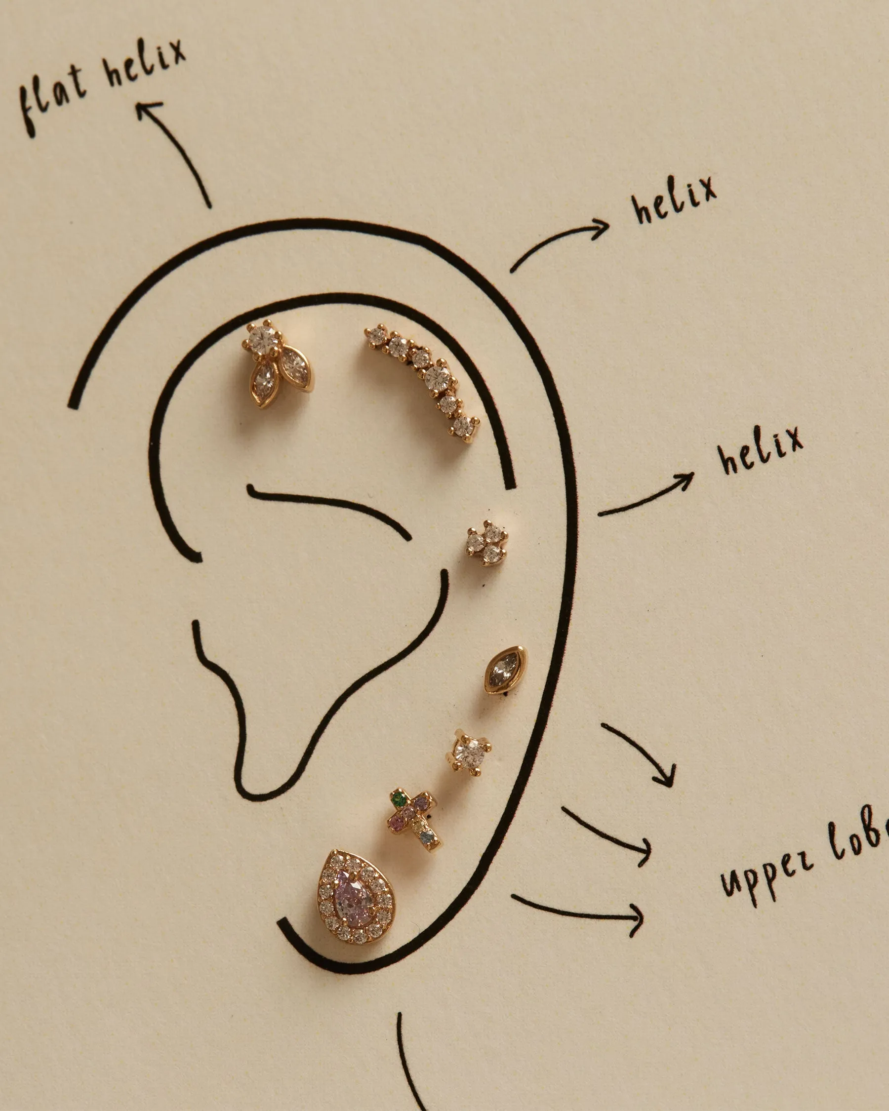 Mini Triple Sparkle Earrings sold by Apodemia product image thumbnail 4
