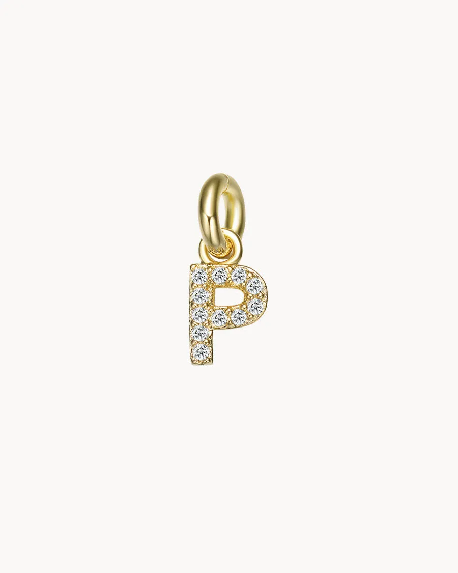 Charm Letter P Sparkle | The Gray Box sold by Apodemia