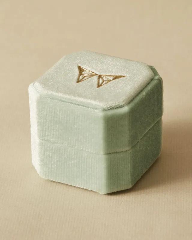 Velvet Light Green Jewelry Box | The Gray Box sold by Apodemia