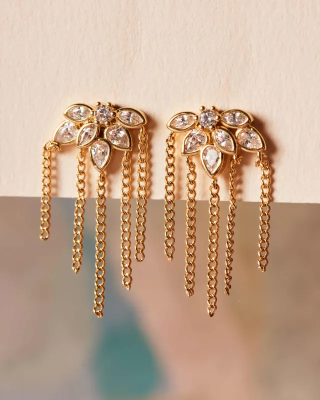 Mini Succulent Chain Earrings sold by Apodemia