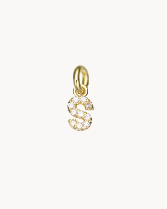 Charm Letter S Sparkle | The Gray Box sold by Apodemia