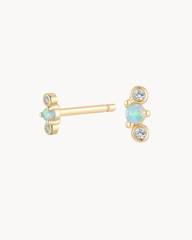 Curve Earrings : Opal : The Gray Box sold by Apodemia