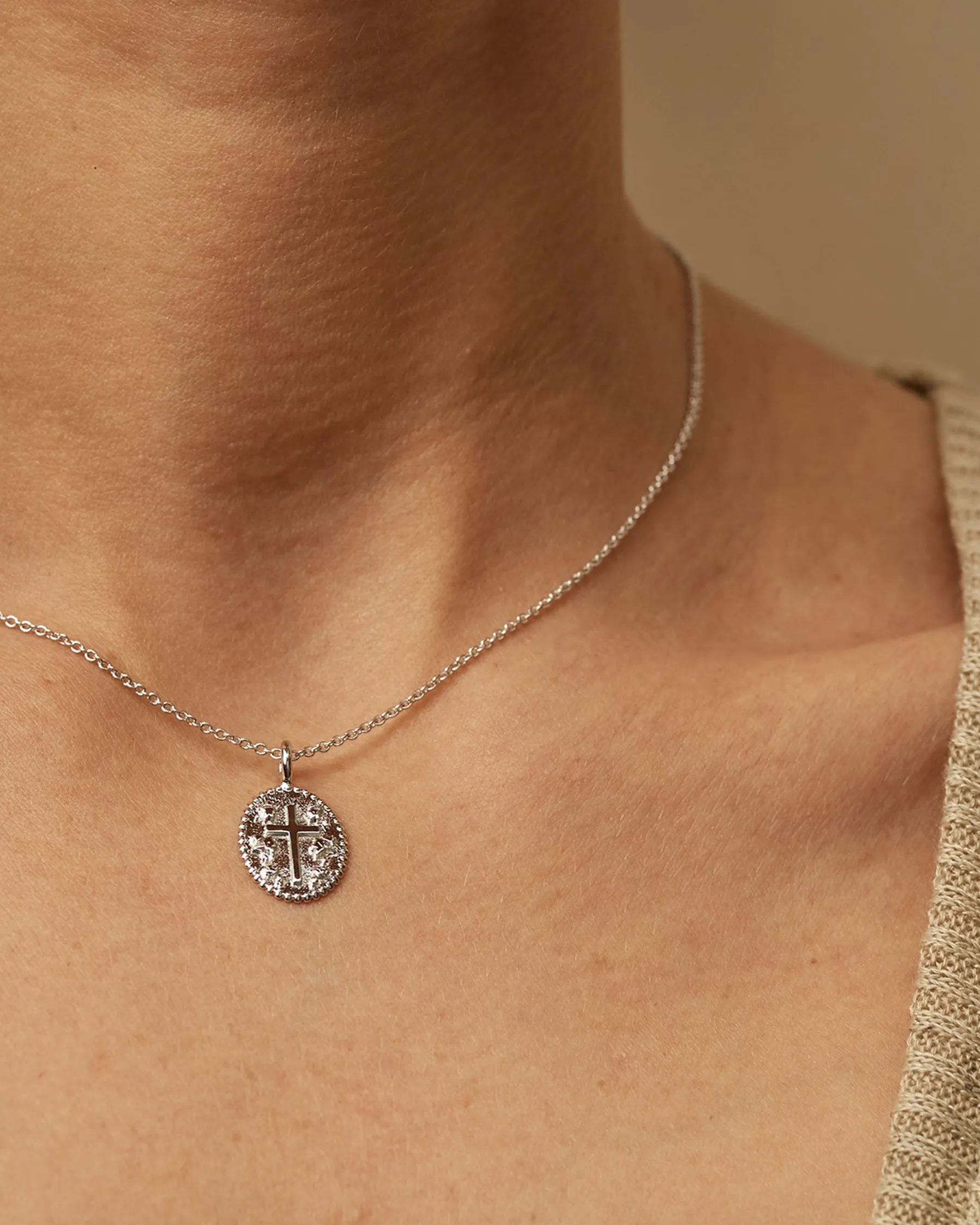 Oval Cross Charm | The Gray Box sold by Apodemia product image thumbnail 2