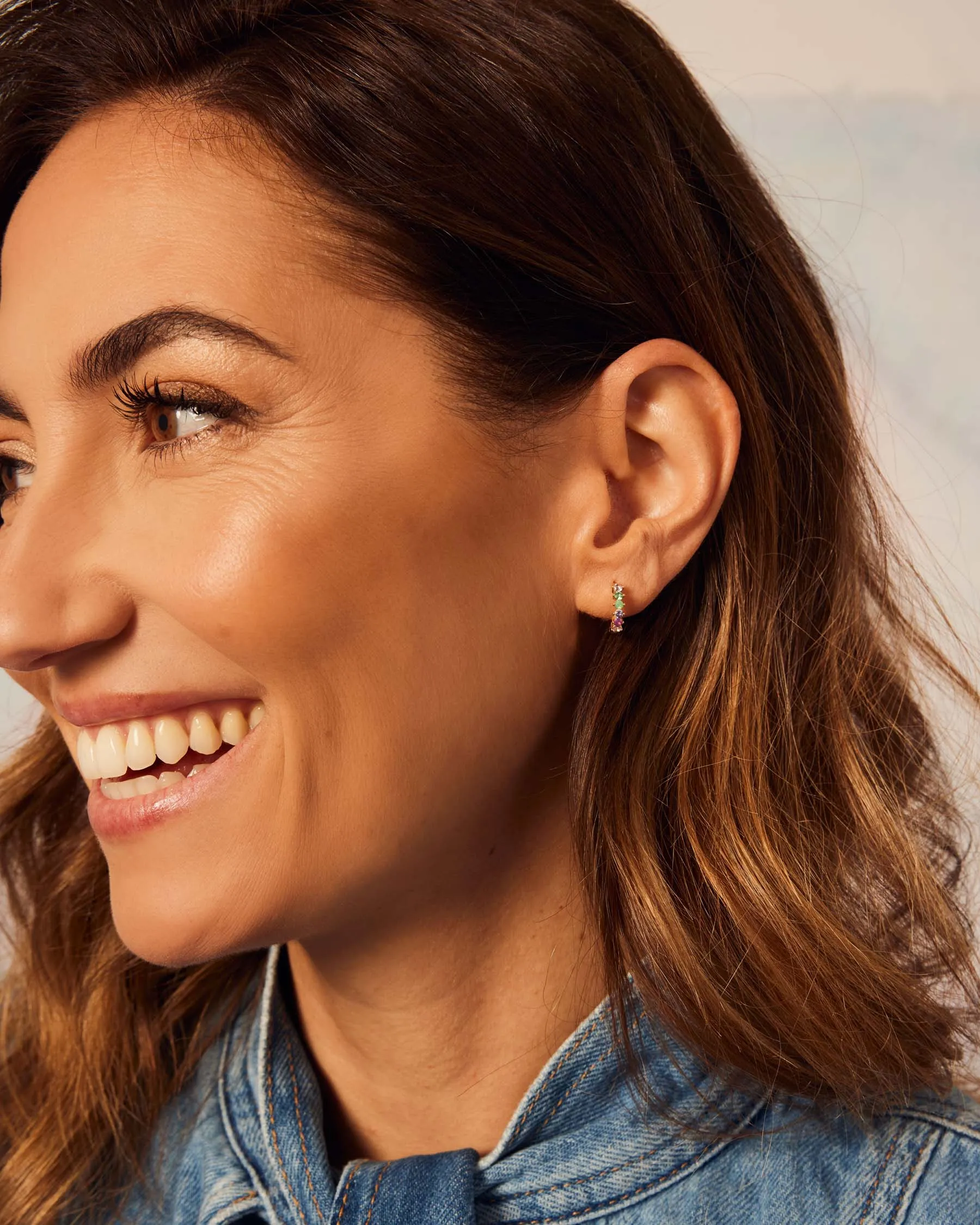 Lobe Rainbow Hoop Earrings sold by Apodemia product image thumbnail 2