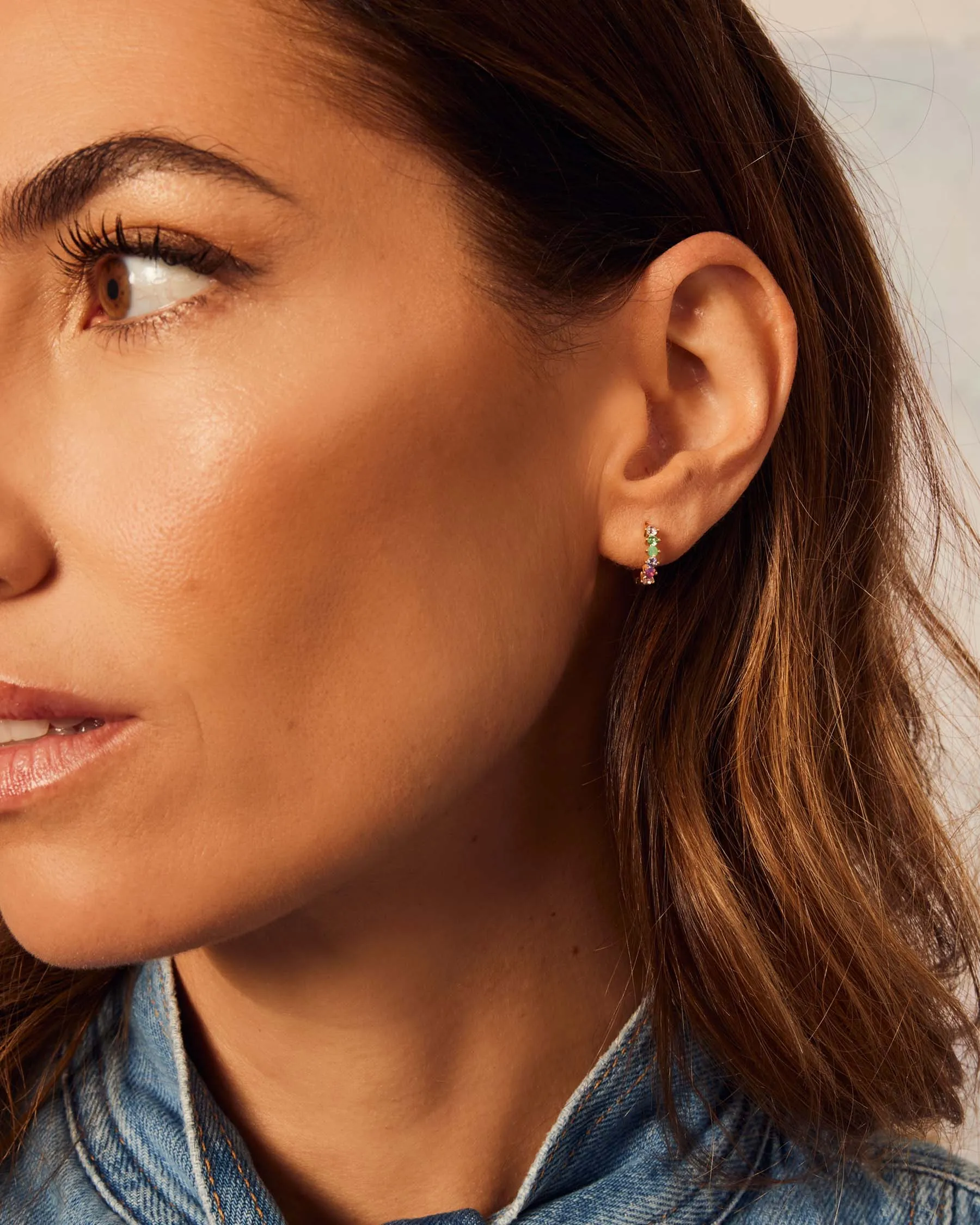 Lobe Rainbow Hoop Earrings sold by Apodemia product image thumbnail 3