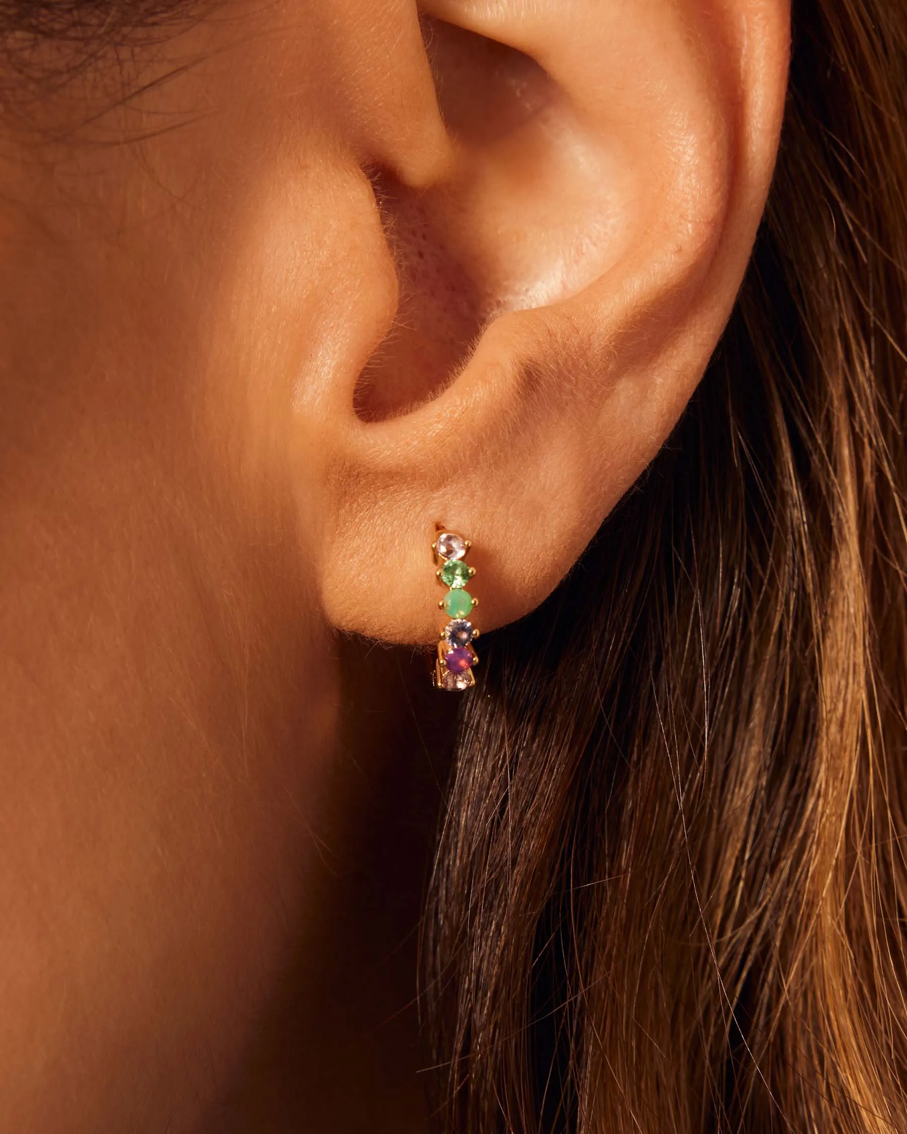 Lobe Rainbow Hoop Earrings sold by Apodemia product image thumbnail 4