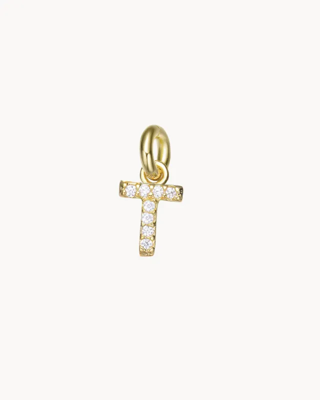 Charm Letter T Sparkle | The Gray Box sold by Apodemia