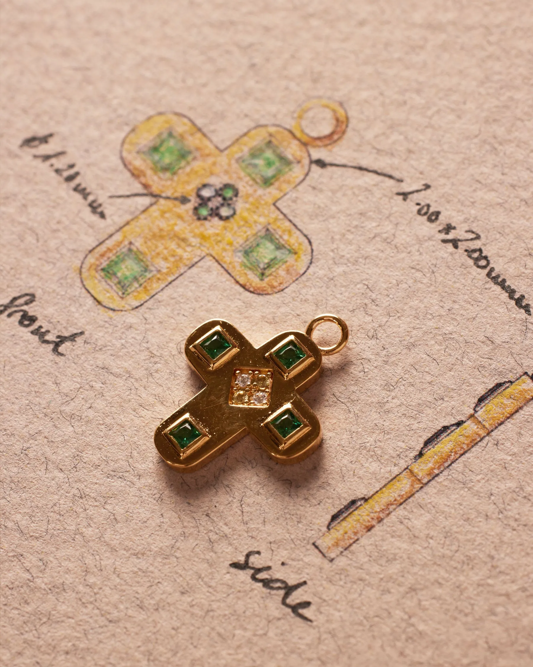 Rounded Cross Charm sold by Apodemia