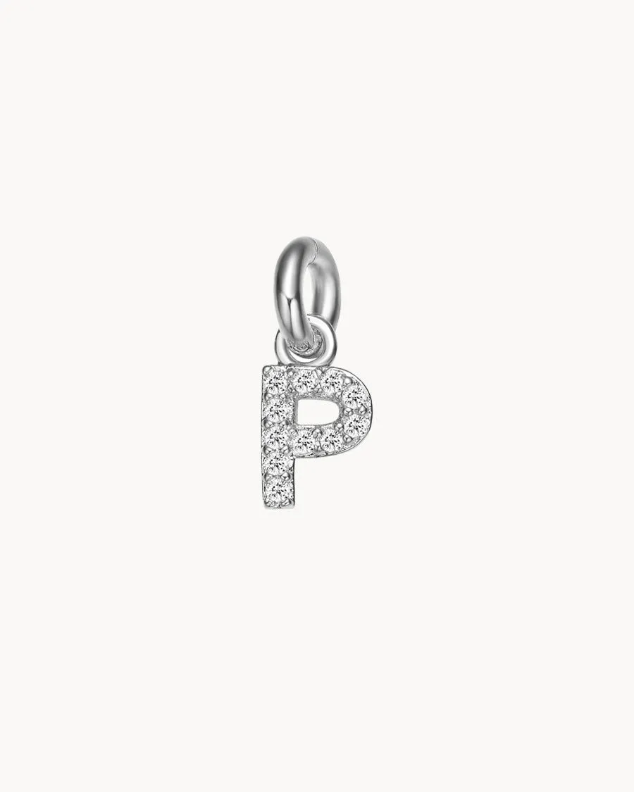 Charm Letter P Sparkle | The Gray Box sold by Apodemia