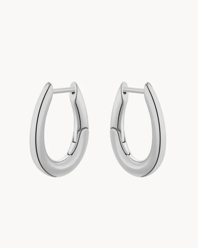 Elongated Hoop Earrings : The Gray Box sold by Apodemia