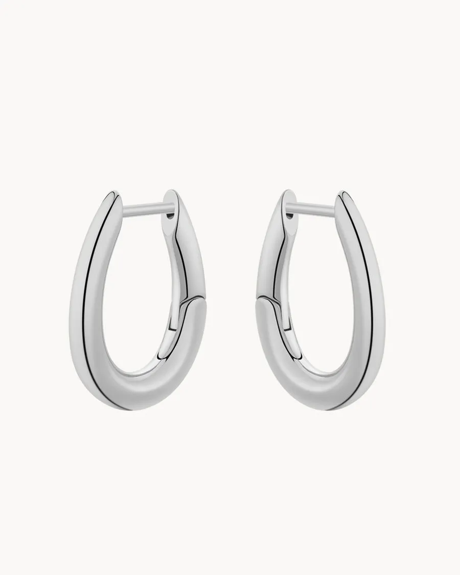 Elongated Hoop Earrings : The Gray Box sold by Apodemia