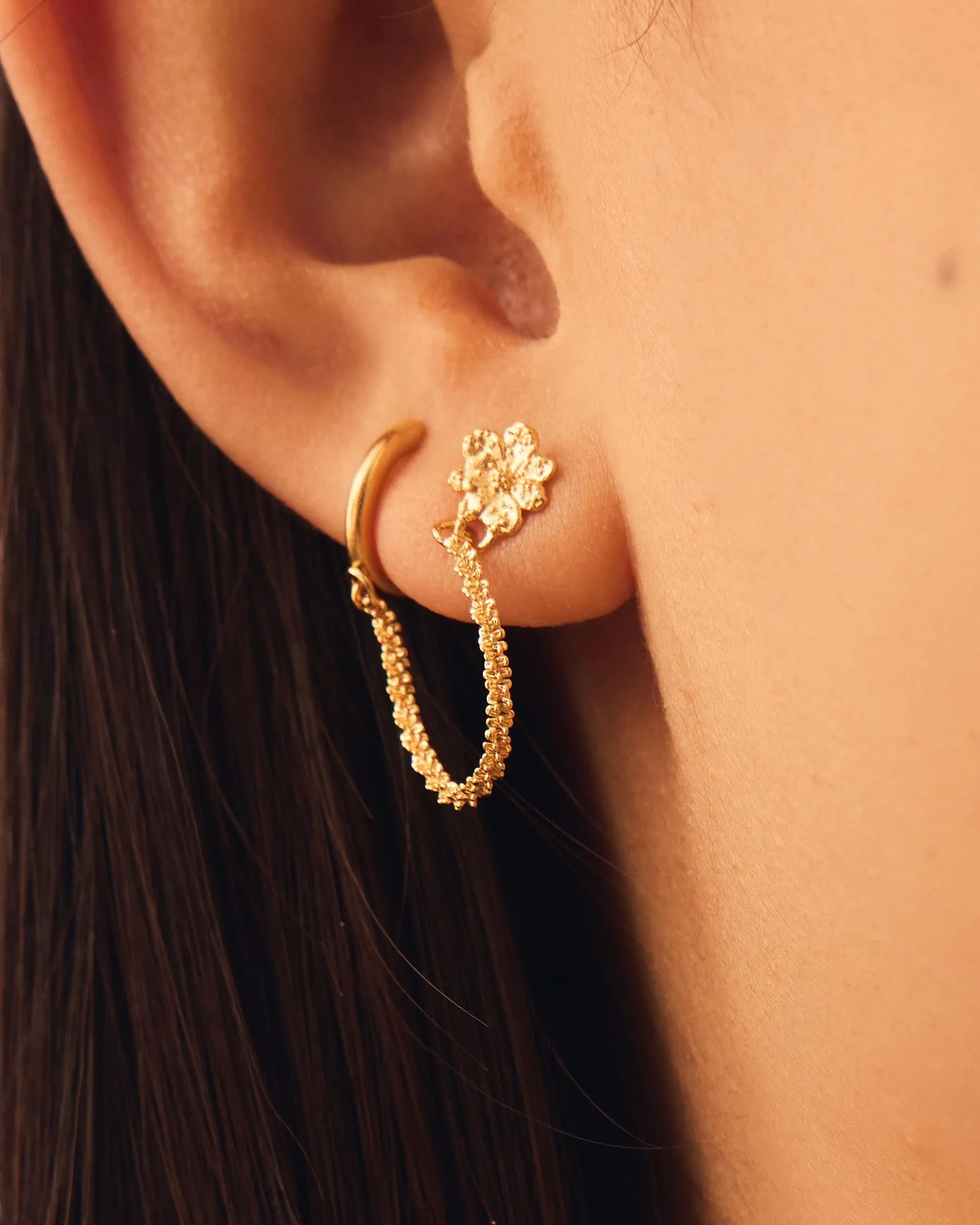 Zinnia Chain Earrings | The Gray Box sold by Apodemia product image thumbnail 3