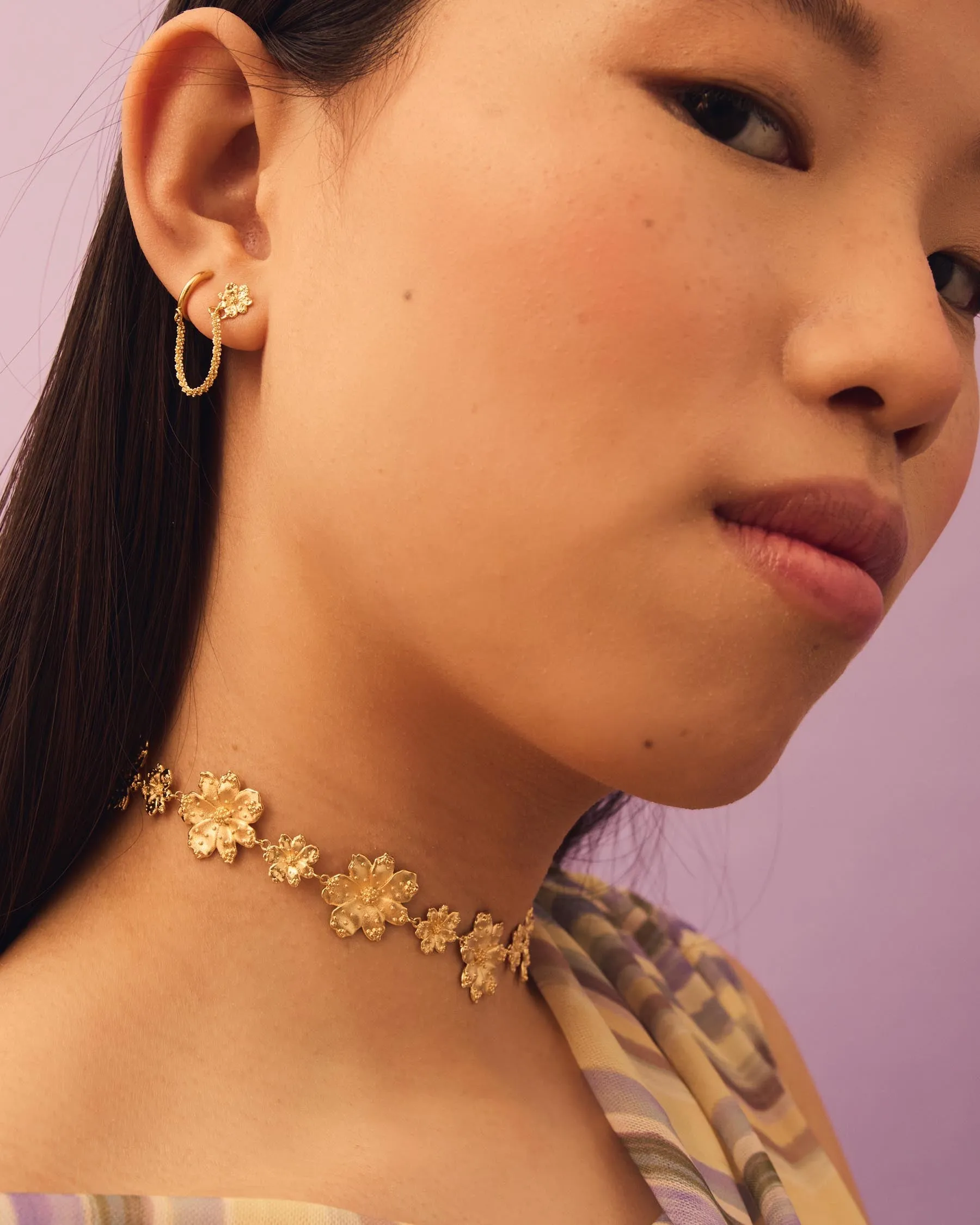 Zinnia Chain Earrings | The Gray Box sold by Apodemia product image thumbnail 2