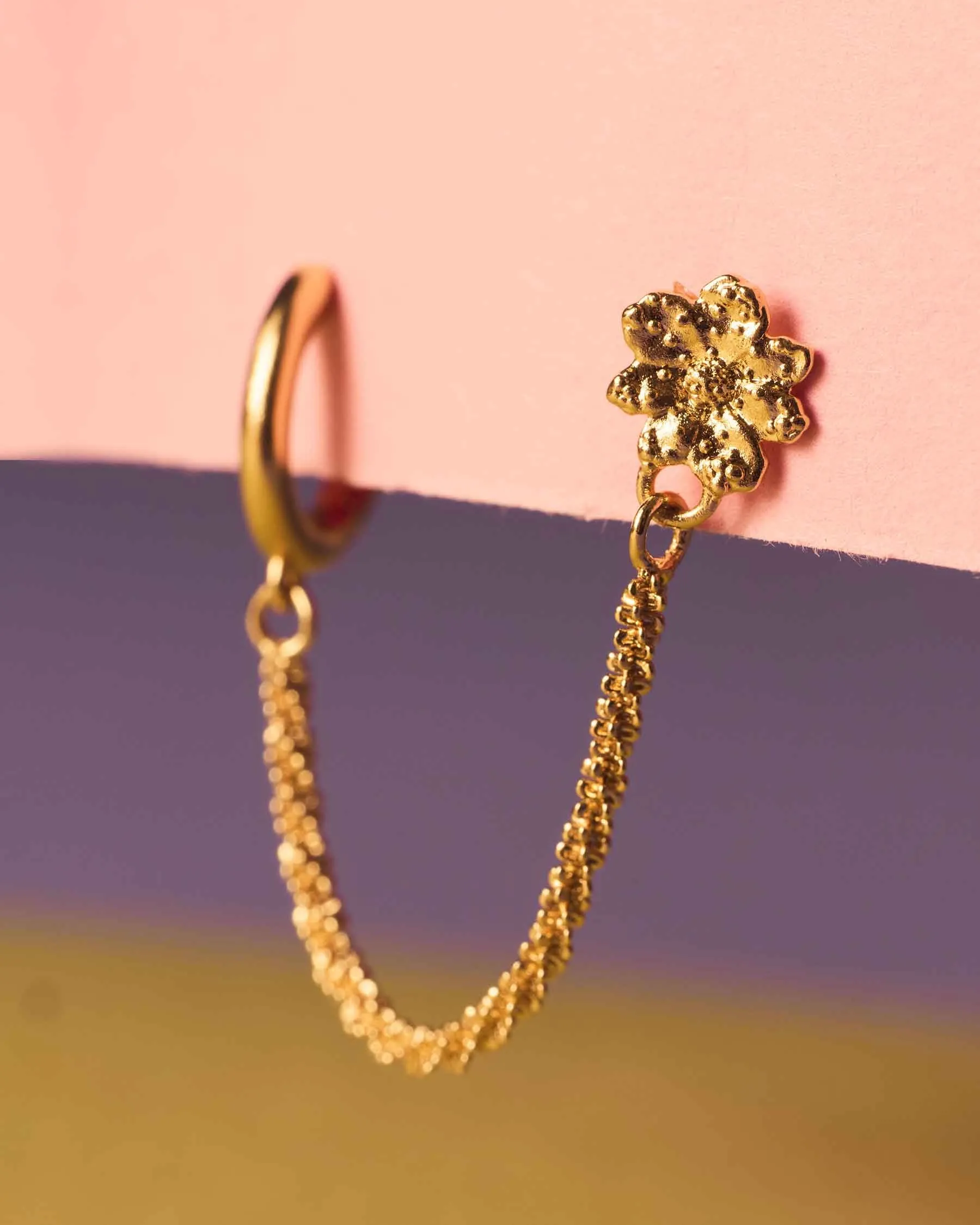 Zinnia Chain Earrings | The Gray Box sold by Apodemia