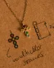 Forever Cross Necklace : 9k Solid Gold : Sapphire : Topaz sold by Apodemia