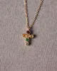Forever Cross Necklace : 9k Solid Gold : Sapphire : Topaz sold by Apodemia