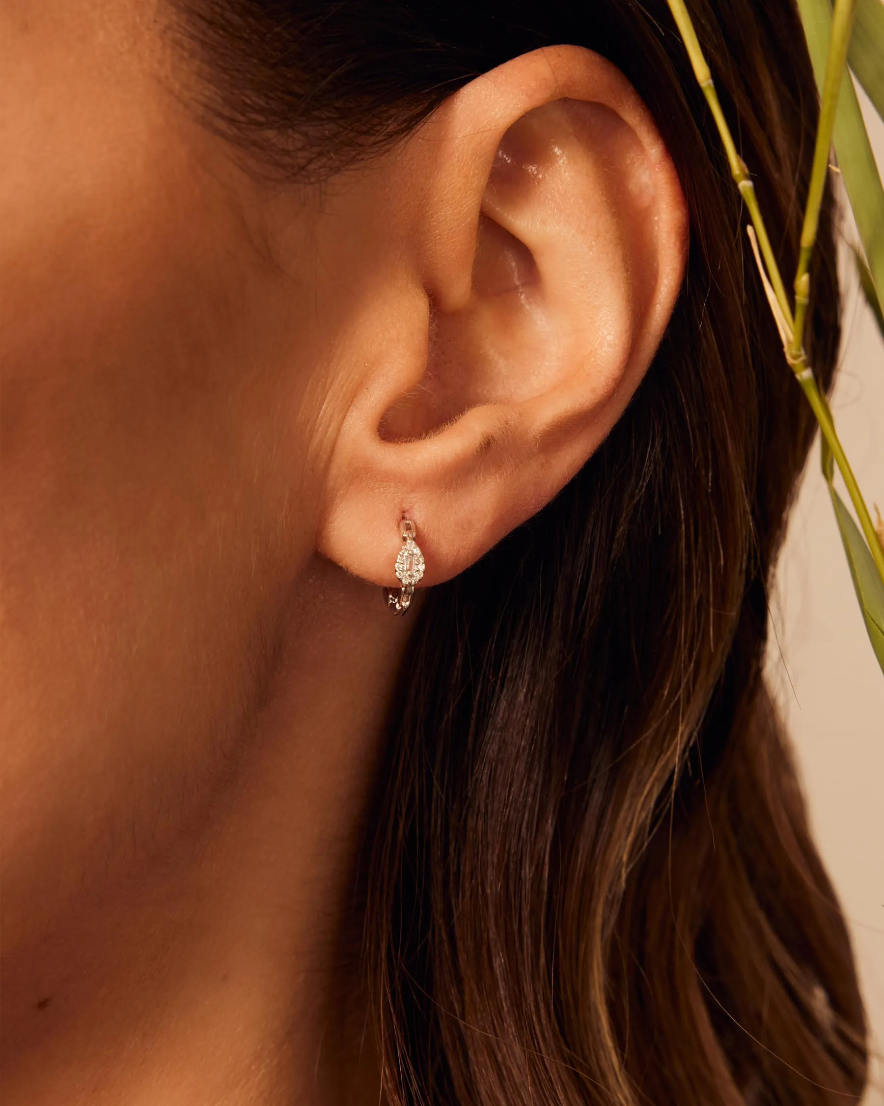 Earring Aro Forever | Sterling Silver 925 | White Topaz sold by Apodemia