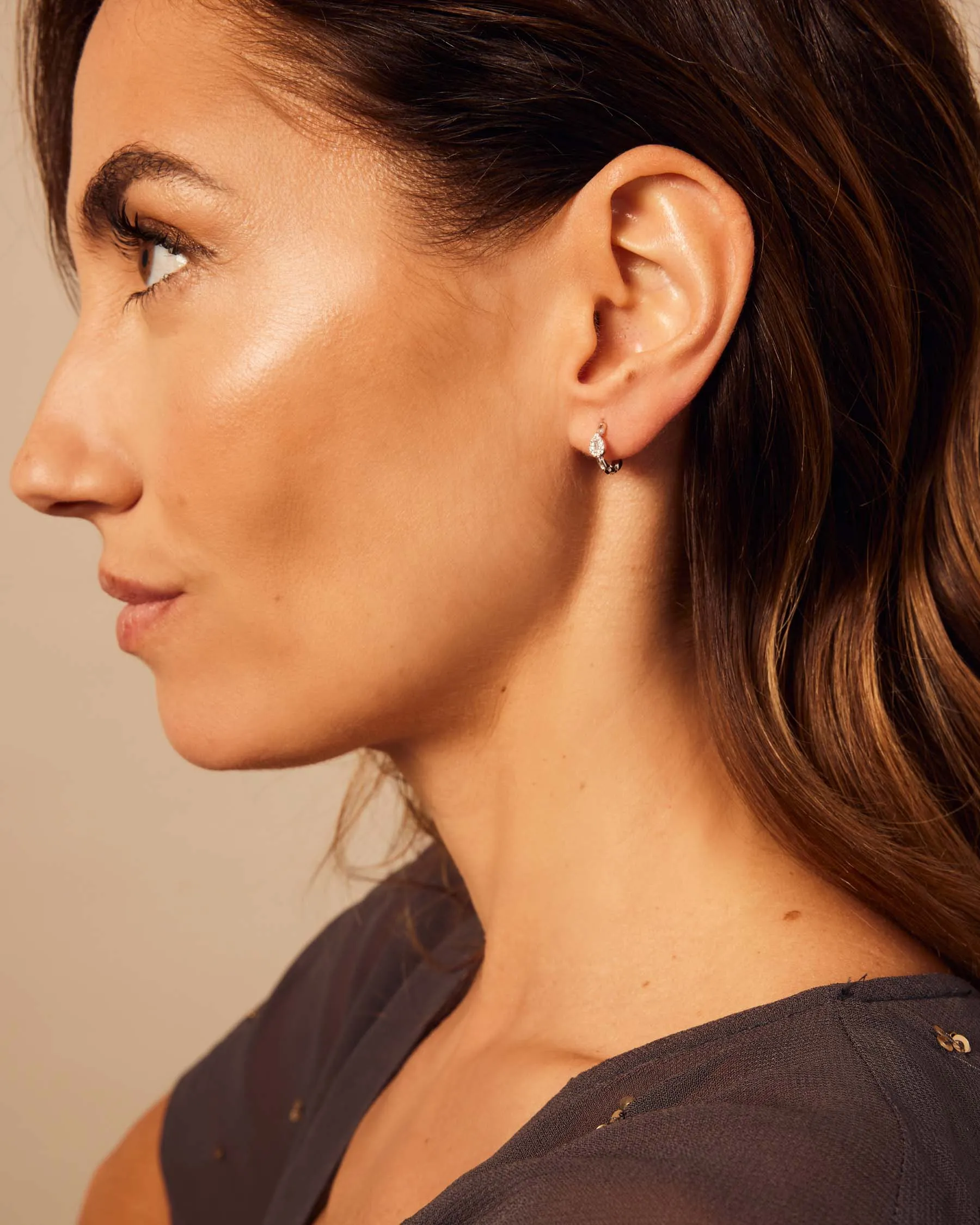 Earring Aro Forever | Sterling Silver 925 | White Topaz sold by Apodemia product image thumbnail 2