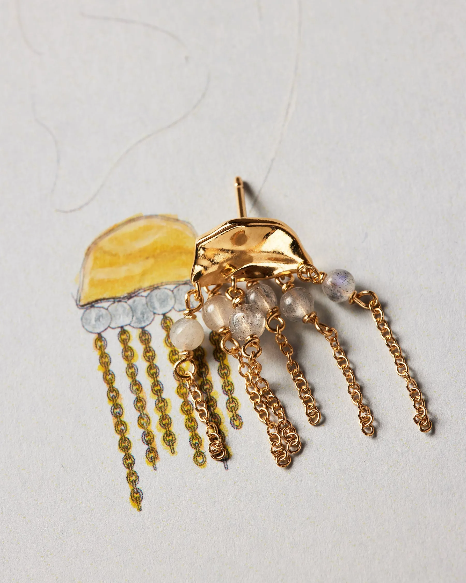 Jellyfish Mini Chain Earrings | The Gray Box sold by Apodemia product image thumbnail 3