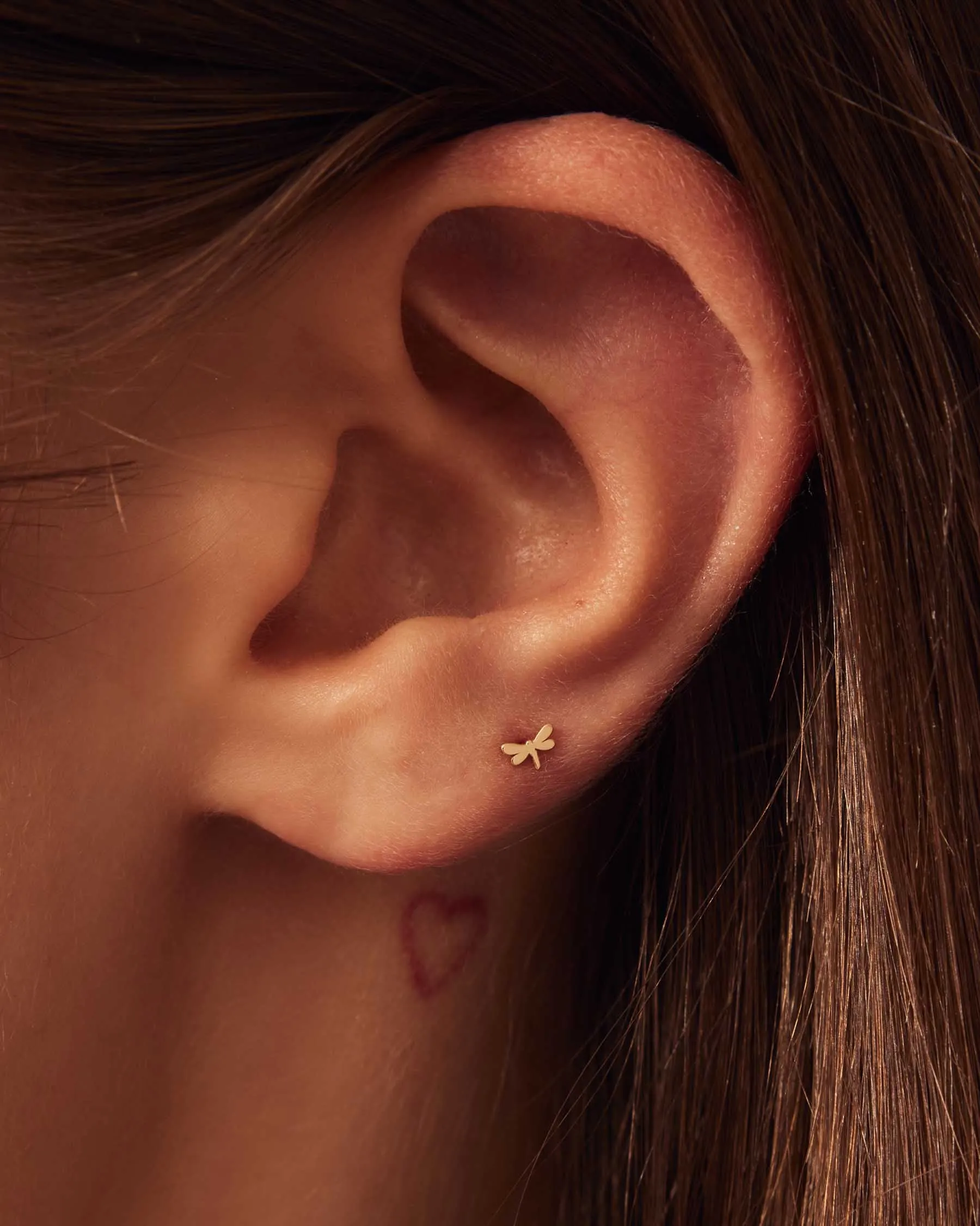 Mini Dragonfly Forever Earrings | 18K Solid Gold | sold by Apodemia product image thumbnail 3