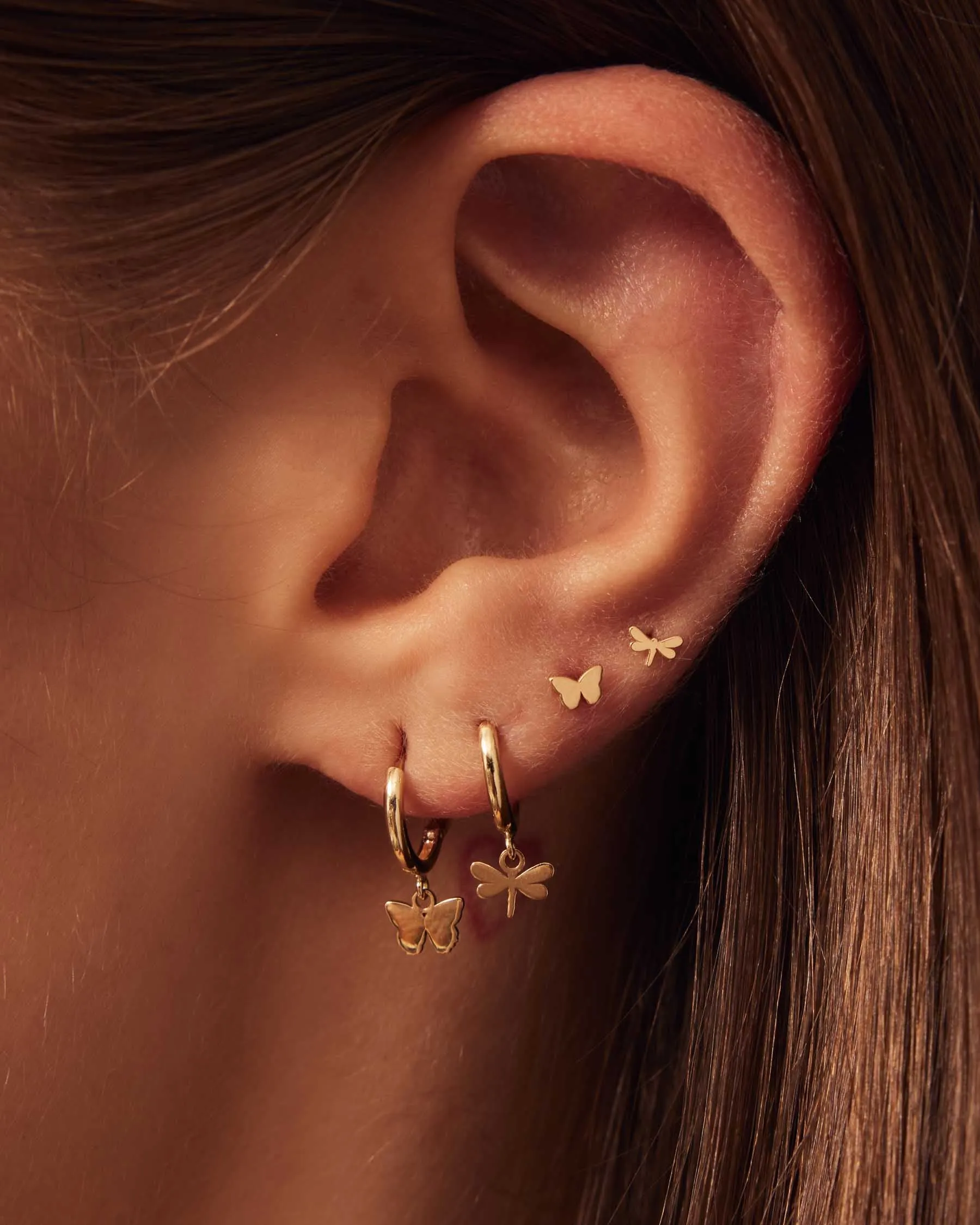 Mini Dragonfly Forever Earrings | 18K Solid Gold | sold by Apodemia product image thumbnail 5