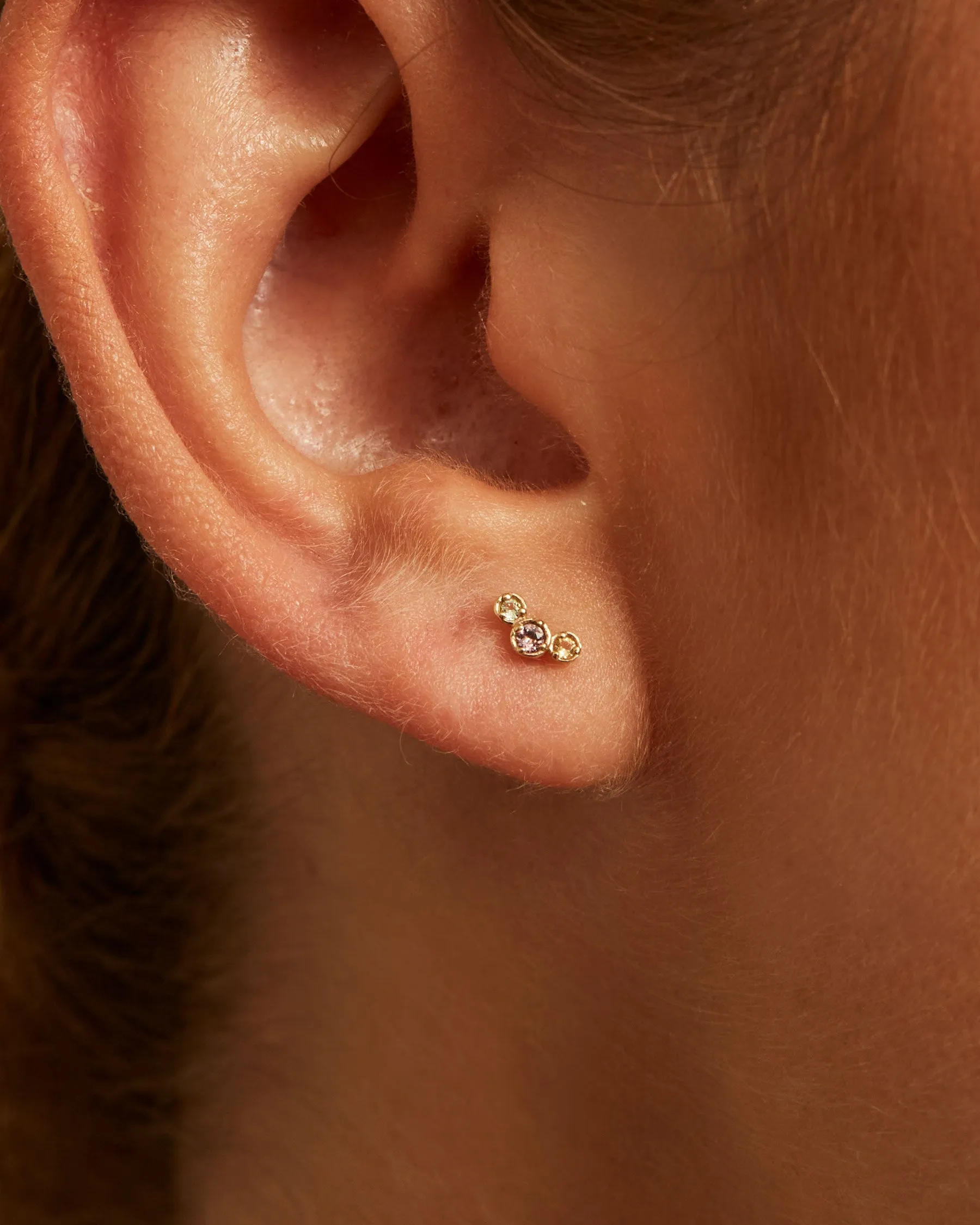 Mini Cuff Forever Earring | 9K Solid Gold | Tourmaline | Citrine | Olivine sold by Apodemia product image thumbnail 2