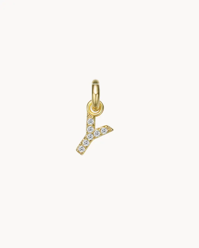 Charm letter Y Sparkle | The Gray Box sold by Apodemia