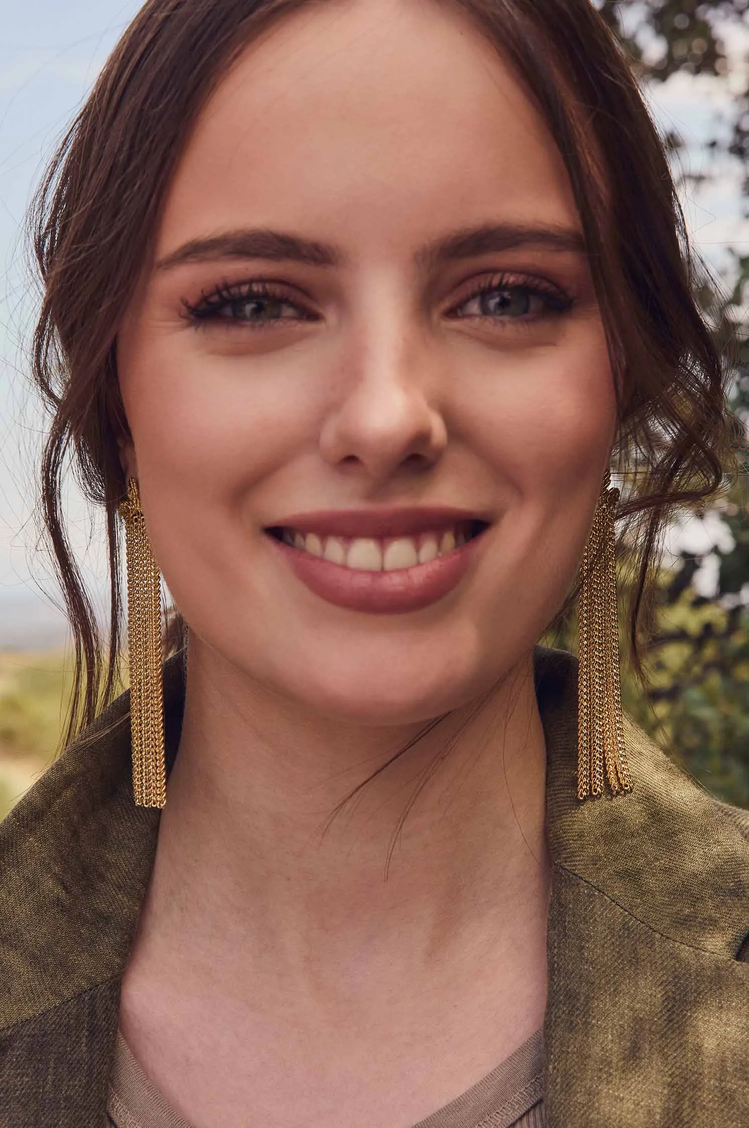 Long chain earrings into the woods sold by Apodemia product image thumbnail 2