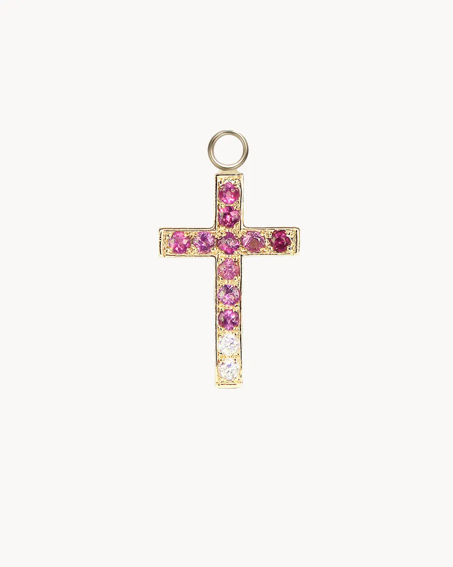 Charm Cross Solid Gold 18K Forever | Diamonds | Sapphire | Ruby sold by Apodemia product image thumbnail 5